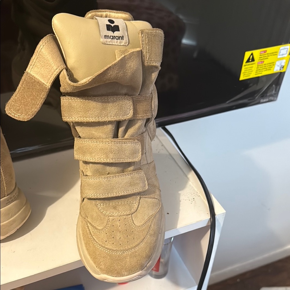 Isabel Marant Beige High-Top Sneakers